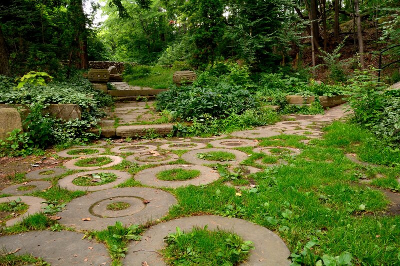 Stone Path in Garden — Green, Serene, Summer