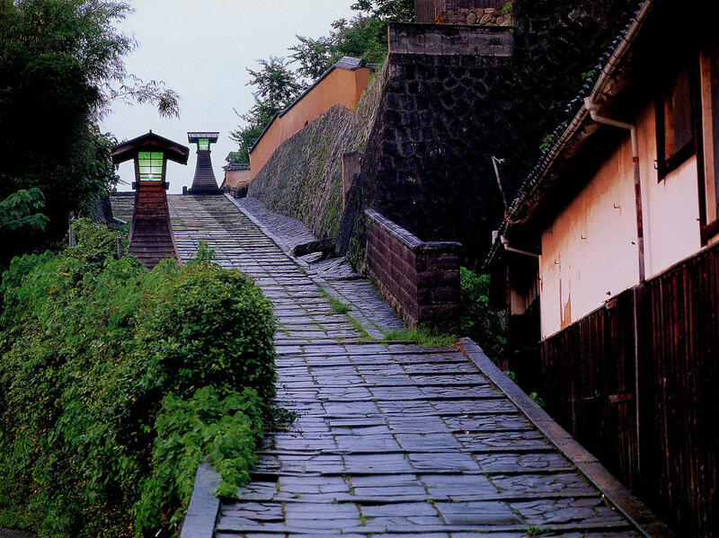 stone path in historic japanese town