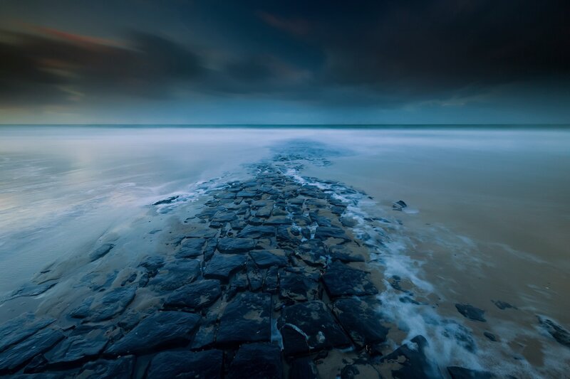 Stone Path on Beach