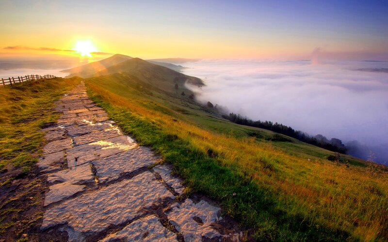 Stone Path on Hillside