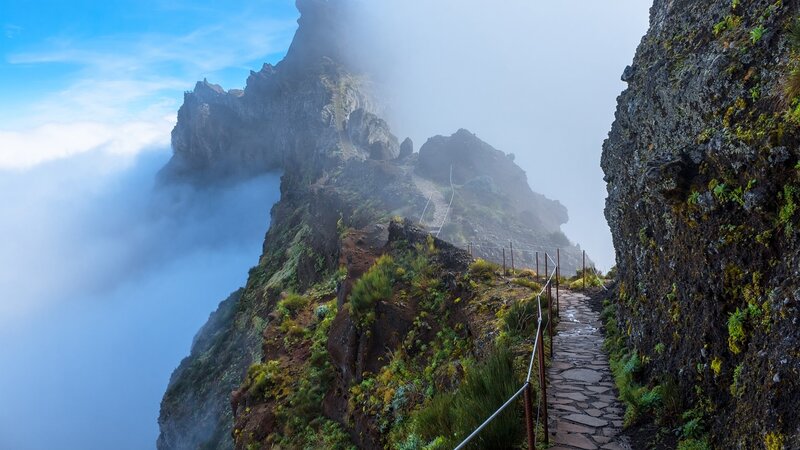 Stone Path on Mountain — Blue