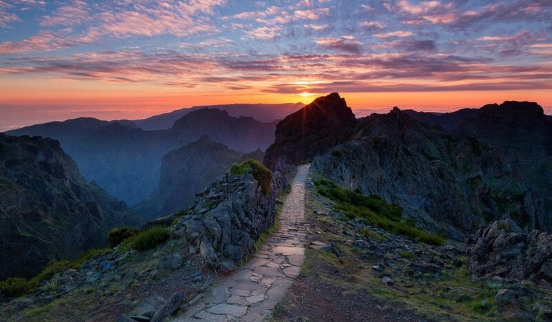 Stone Path on Mountain Ridge