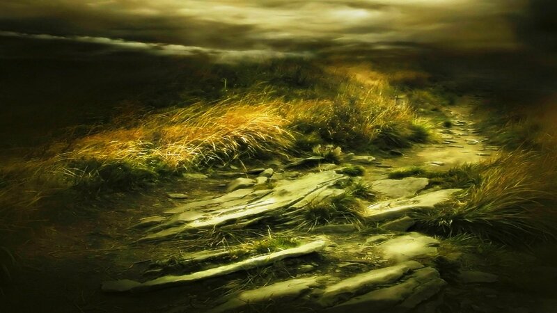 Stone Path Through Grass