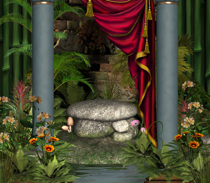 Stone Pedestal in Garden