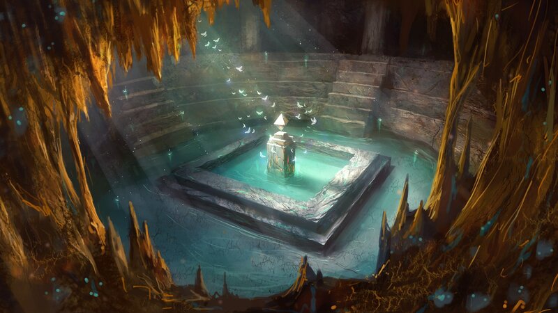 Stone Pedestal in Pool
