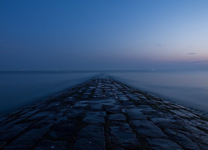 Stone Pier at Dusk