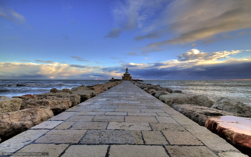 Stone Pier with Lighthouse