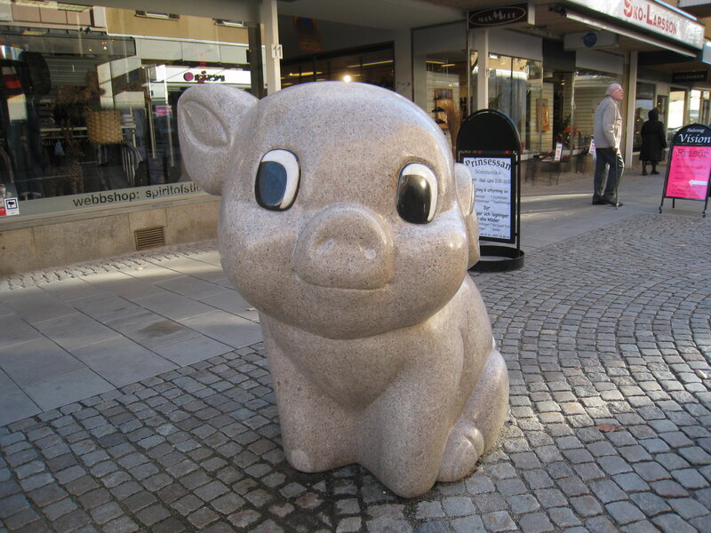 Stone Pig Statue