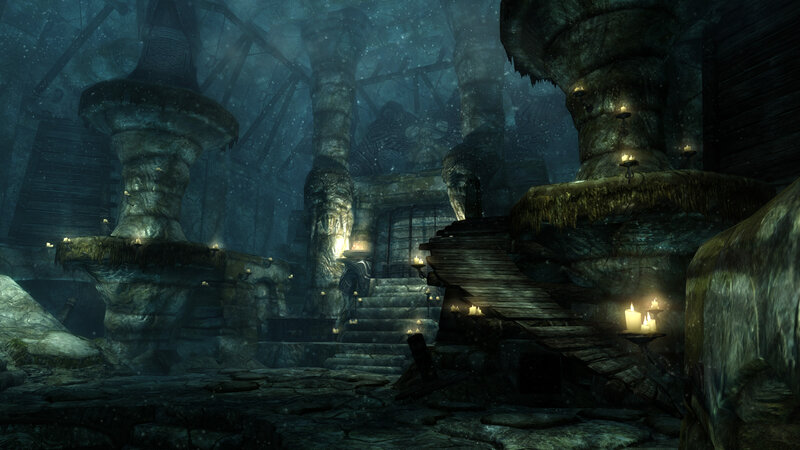 Stone Pillars in Cave