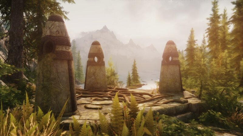Stone Pillars in Forest