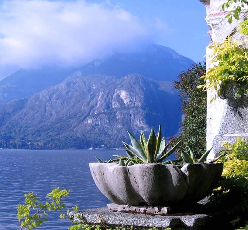Stone Planter by Lake