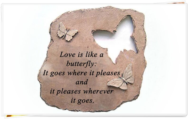 Stone Plaque with Butterfly