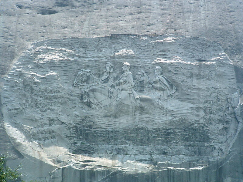 Stone relief of Civil War generals