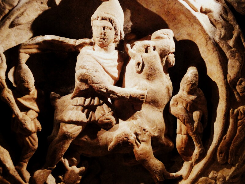 Stone Relief Sculpture — Brown, Dramatic