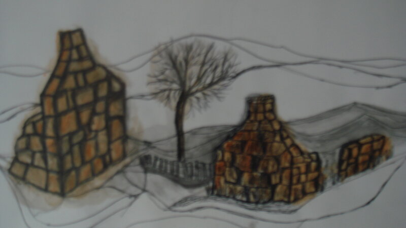 stone ruins drawing