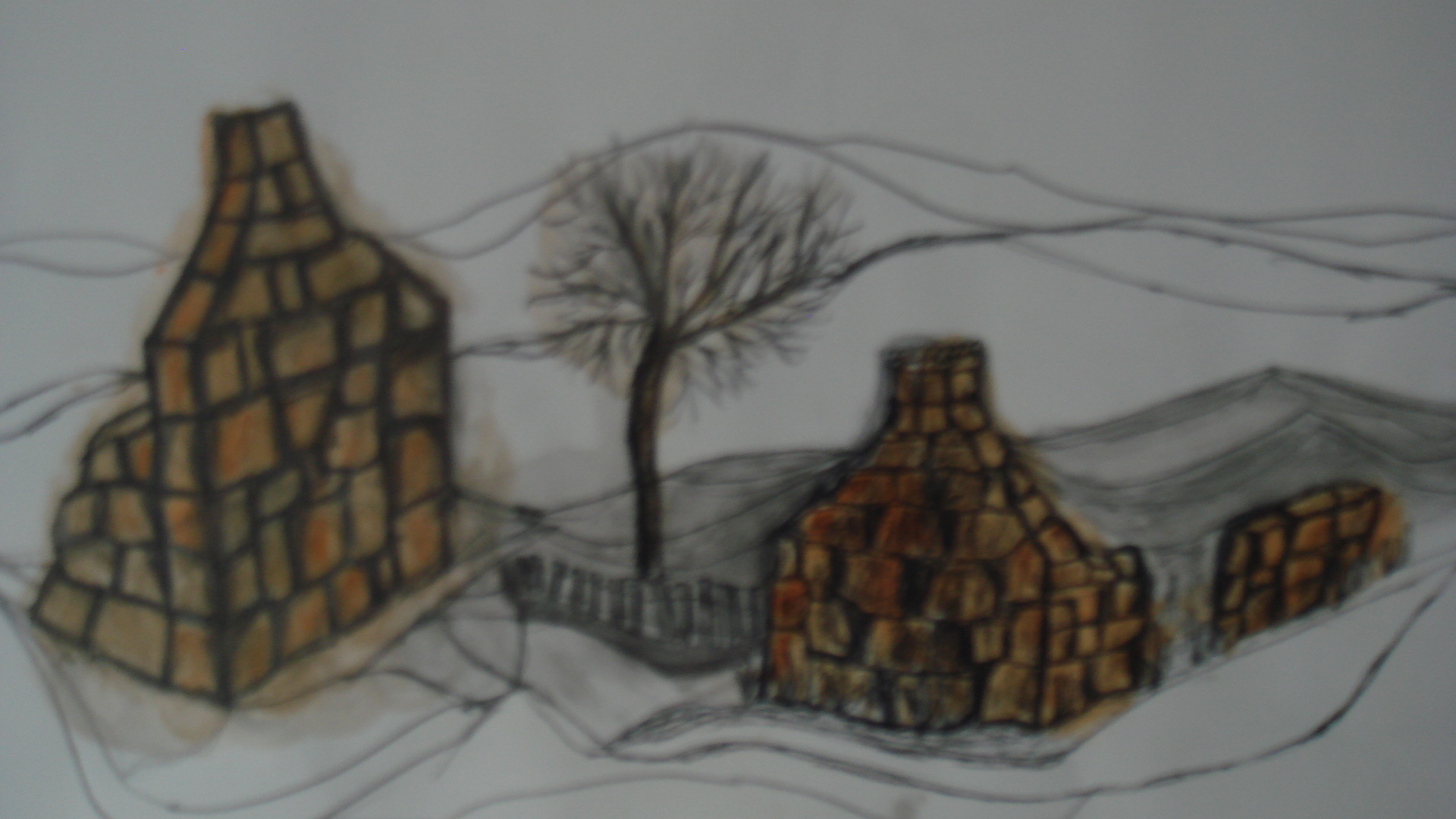 stone ruins drawing