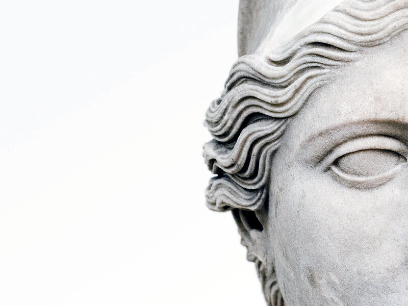 stone sculpture of a face