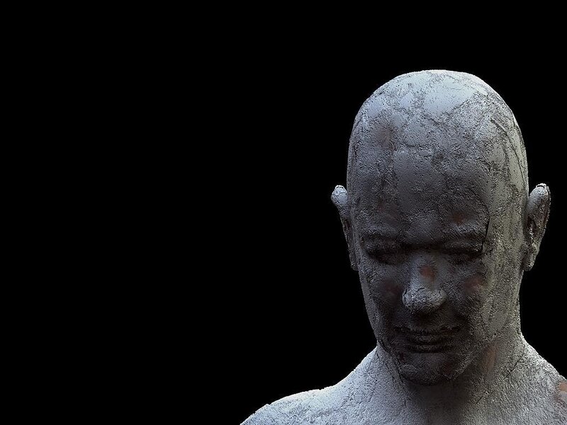 stone sculpture of a man