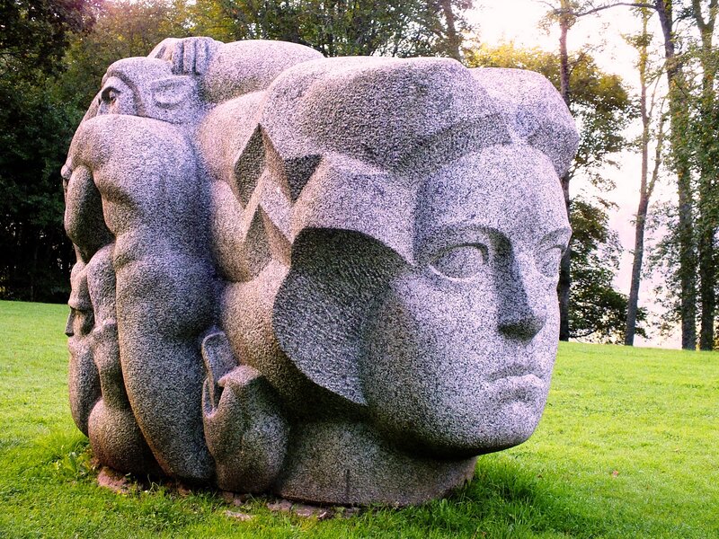 Stone Sculpture of Faces