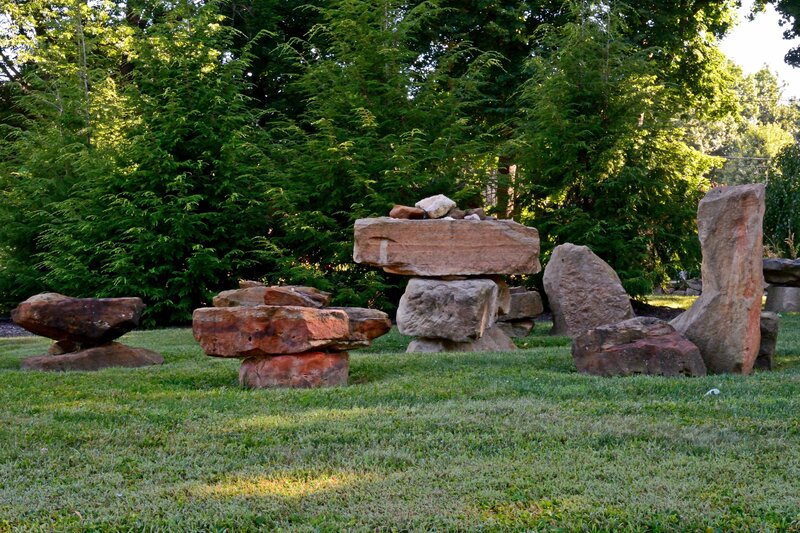 Stone Sculptures in Garden
