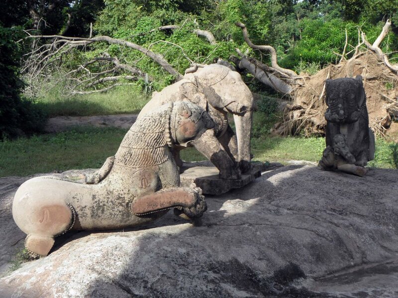 Stone Sculptures on Rock