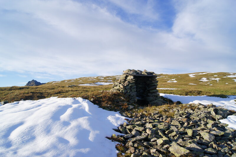 Stone Shelter in Snow