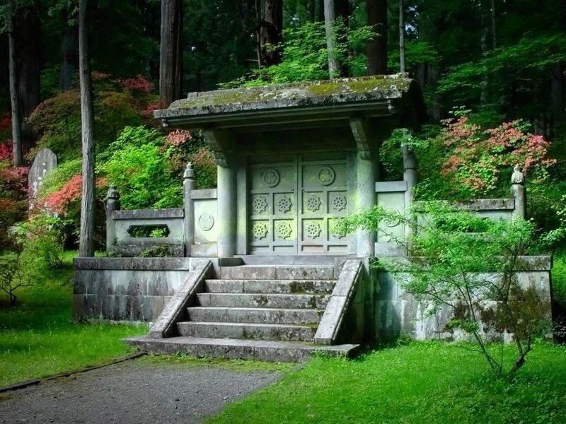 Stone Shrine in Forest — Green