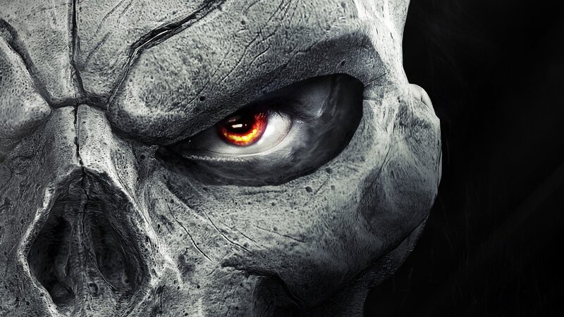 Stone Skull with Glowing Eye — Gray