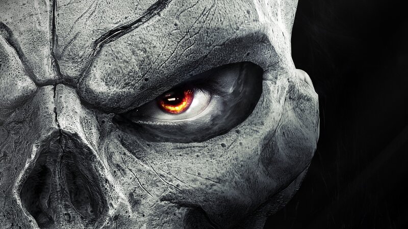 Stone Skull with Red Eye — Gray, Dark