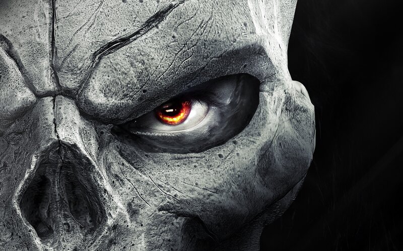 Stone Skull with Red Eye