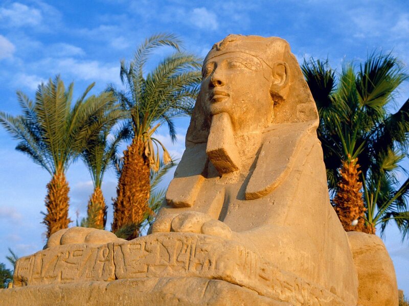 Stone Sphinx Statue — Beige, Serene, Afternoon