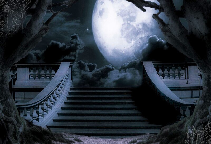 Stone Staircase at Night — Blue