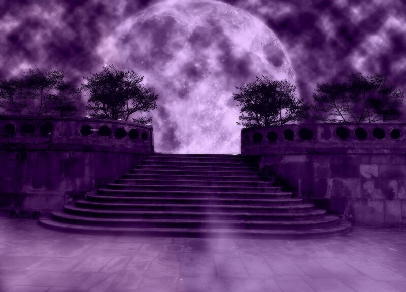 Stone Staircase at Night