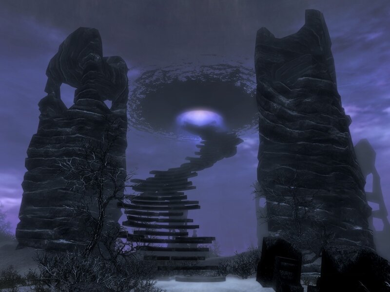 Stone Staircase Between Towers