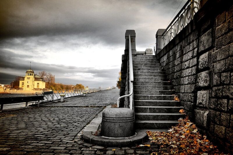 Stone Staircase by River