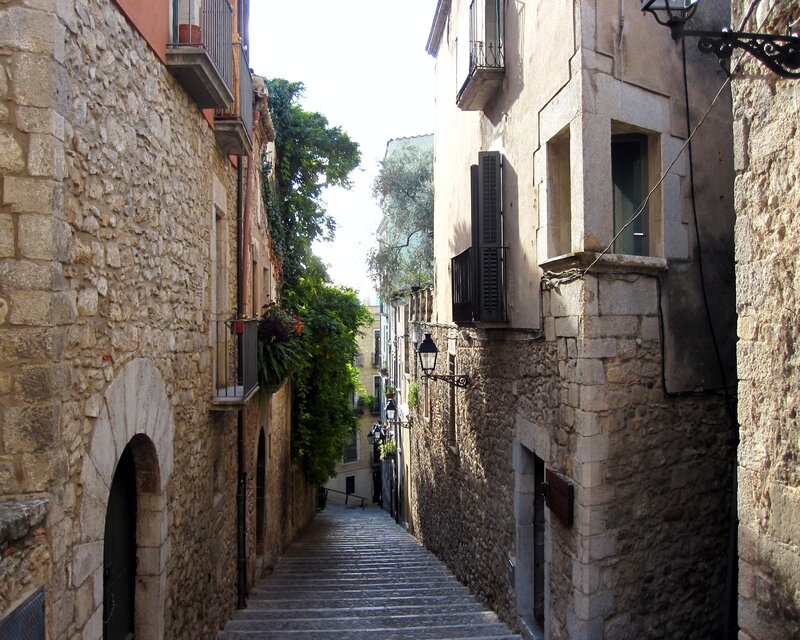Stone Staircase in Alley — Gray