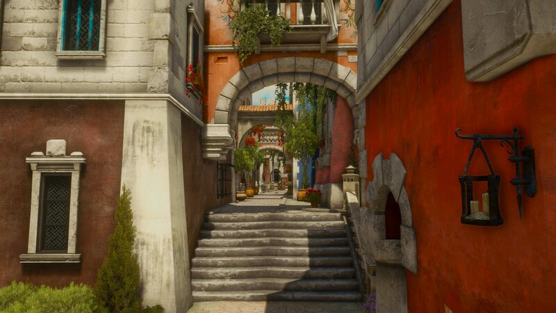 Stone Staircase in Alley — Red
