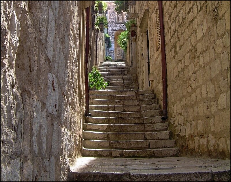 Stone Staircase in Alley