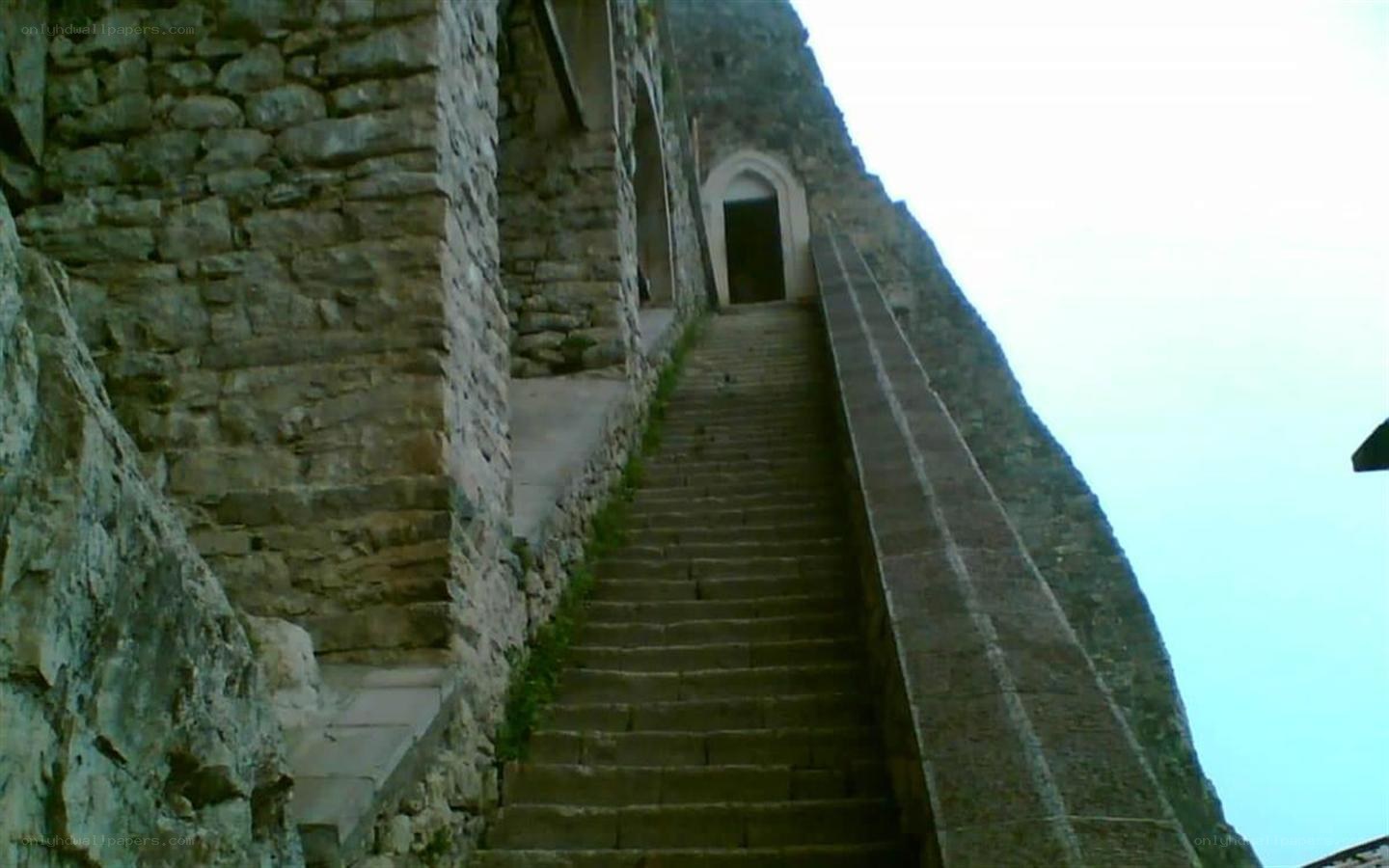 stone staircase in ancient fortress