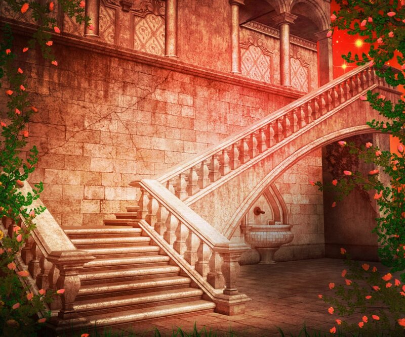 Stone Staircase in Courtyard