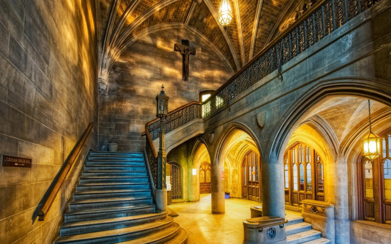 Stone Staircase in Hall