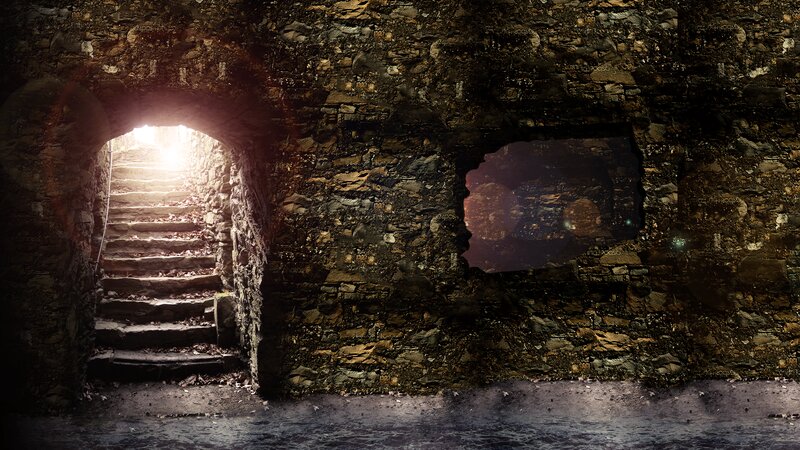 Stone Staircase in Tunnel — Brown