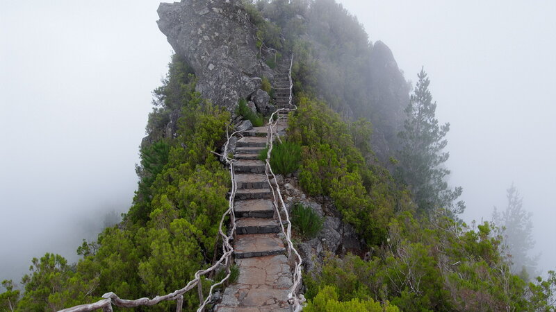 Stone Staircase on Mountain