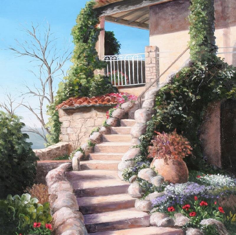 Stone Staircase to House