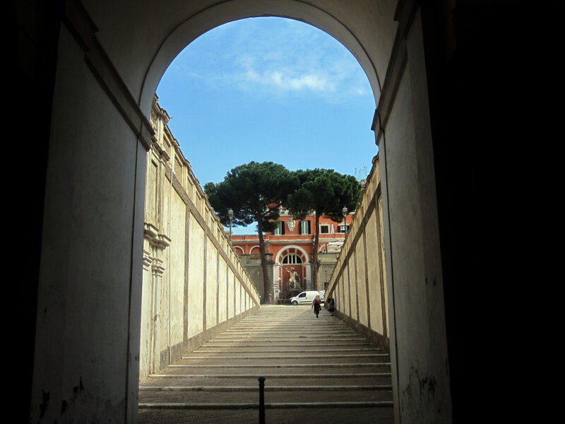 Stone Staircase under Arch