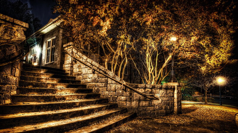 Stone Stairs at Night