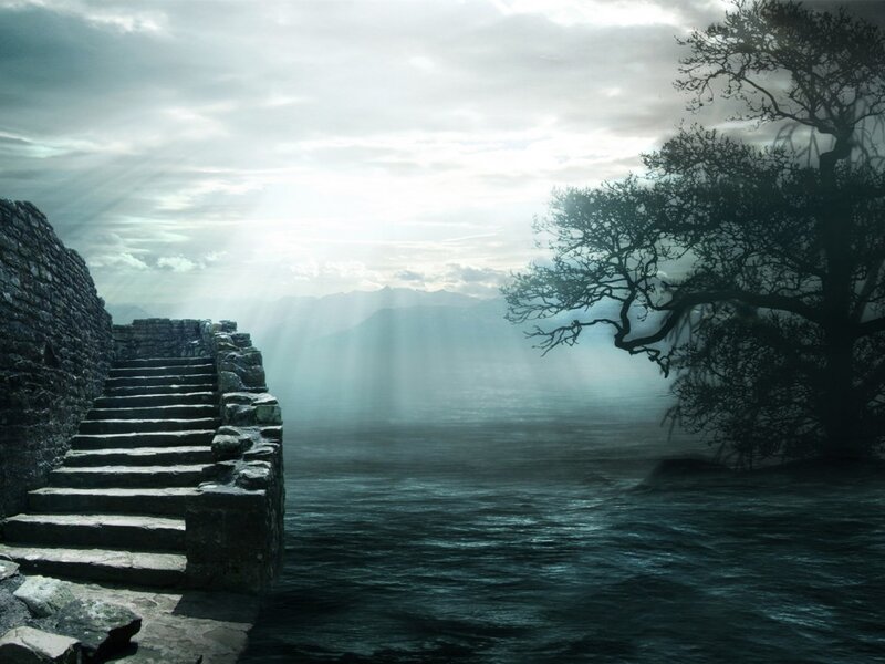 Stone stairs by the sea