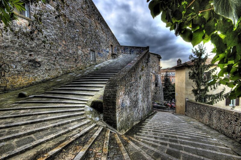 Stone stairs in an old town