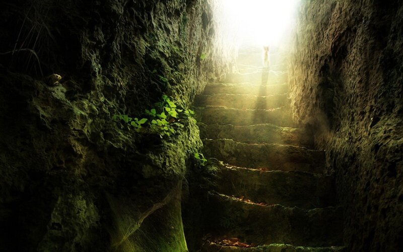 Stone Stairs in Cave