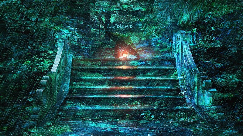 Stone Stairs in Rain